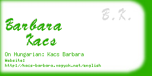 barbara kacs business card